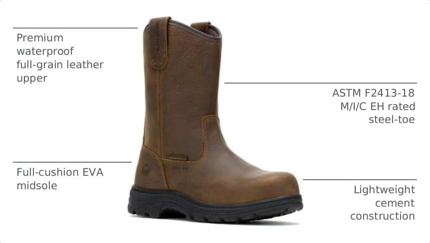 Image of Wolverine mens Carlsbad Waterproof Steel Toe Wellington