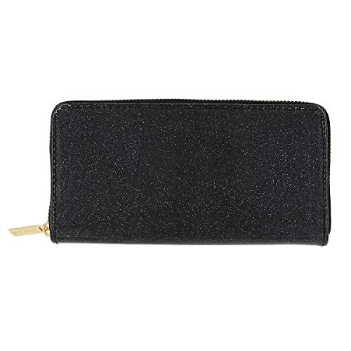 Premium Glitter Bling Smooth Vegan Leather Continental Zip Around Wallet