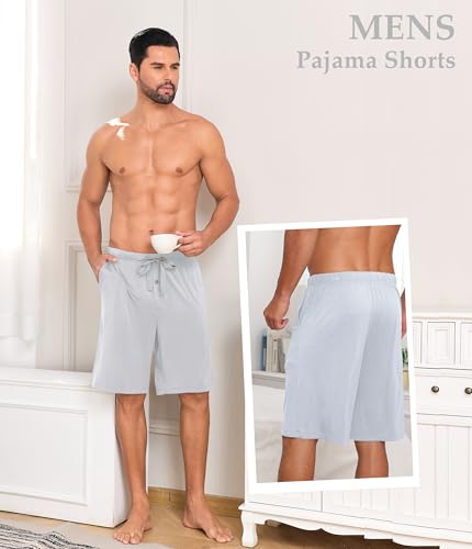 Image of CF Mens Pajama Shorts Bamboo Rayon & Cotton Sleep Shorts Lightweight Pants