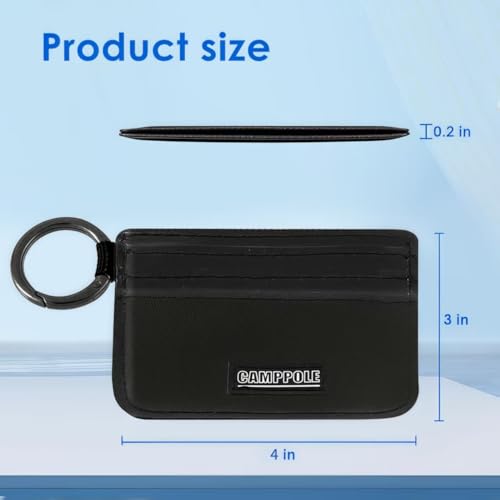 Credit Card Holder for Women, Card Holder Wallet, Card Case Wallet, Minimalist Wallet, Small Wallets with Keychian, Slim Front Pocket Wallets (Black)2