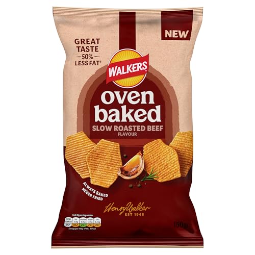 Walkers Oven Baked Crisps Roasted Beef Snacks 150g