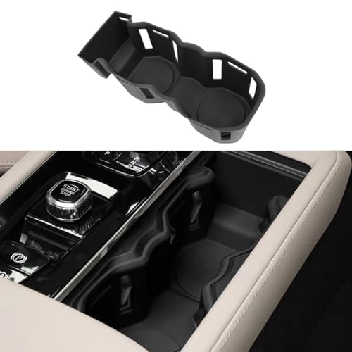 Image of Silicone Material Cup Holder Coaster for Volvo 2026 XC90 Center Console Gear Shift Protector, Automotive Accessories (2026 XC90 Cup Coaster, Black)