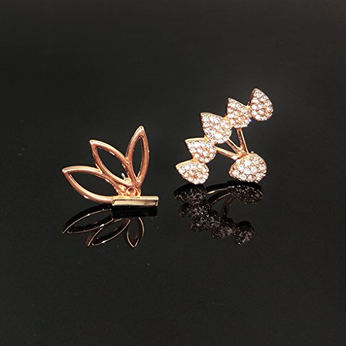 Suyi Fashion Hollow Lotus Flower Earrings Crystal Simple Chic Stud Earrings Set Brg #TOP4