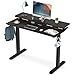 Produktbild HAIAOJIA Höhenverstellbarer Schreibtisch Elektrisch - 2 Motoren Tragfähigkeit 120kg Sitz-steh-Schreibtisch Höhenverstellbar Stehpult 120cm Tischplatte mit Monitorablage, 2 Haken (Holzmaserung)