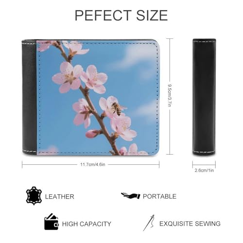 Cherry Blossom Men Wallet Slim Thin Credit Card Women Money Clip Leather Bifold Front Pocket Wallets2