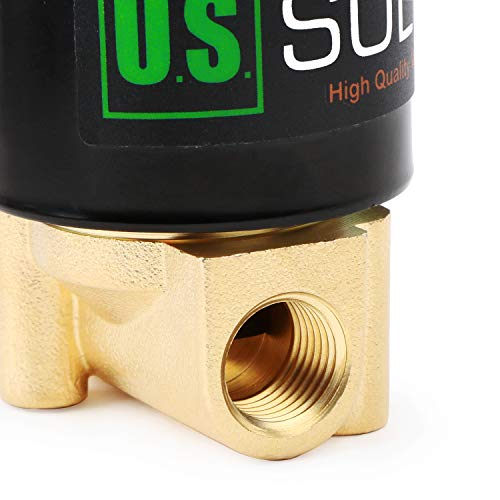 U.S. Solid USS2-00054 1/4Inches Brass Electric Solenoid Valve 110Vac Normally Closed Viton thumb #5