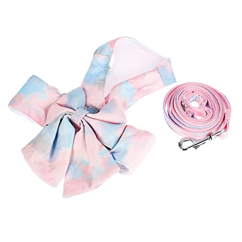 COSMEVIVI 1 Set Cat Harness and Leash Durable Pet Vest with Bow Comfortable Cat Walking Kit for for Safety and Control