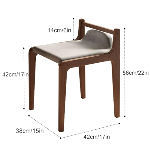 Silla multifuncional para tocador y dormitorio con patas de madera 6