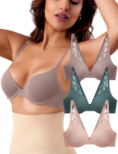 Image of Livona Lace Bralette for Women - Comfort Sports Bra Wireless Padded Bralette with Support Workout Tops Cami Crop S-XXL