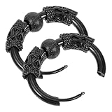 SAFIGLE Pendientes Aro Cartílago con Diseño Dragón Vintage Negros con Arenada Joyería Ligera y para Diario y Ocasiones Especiales