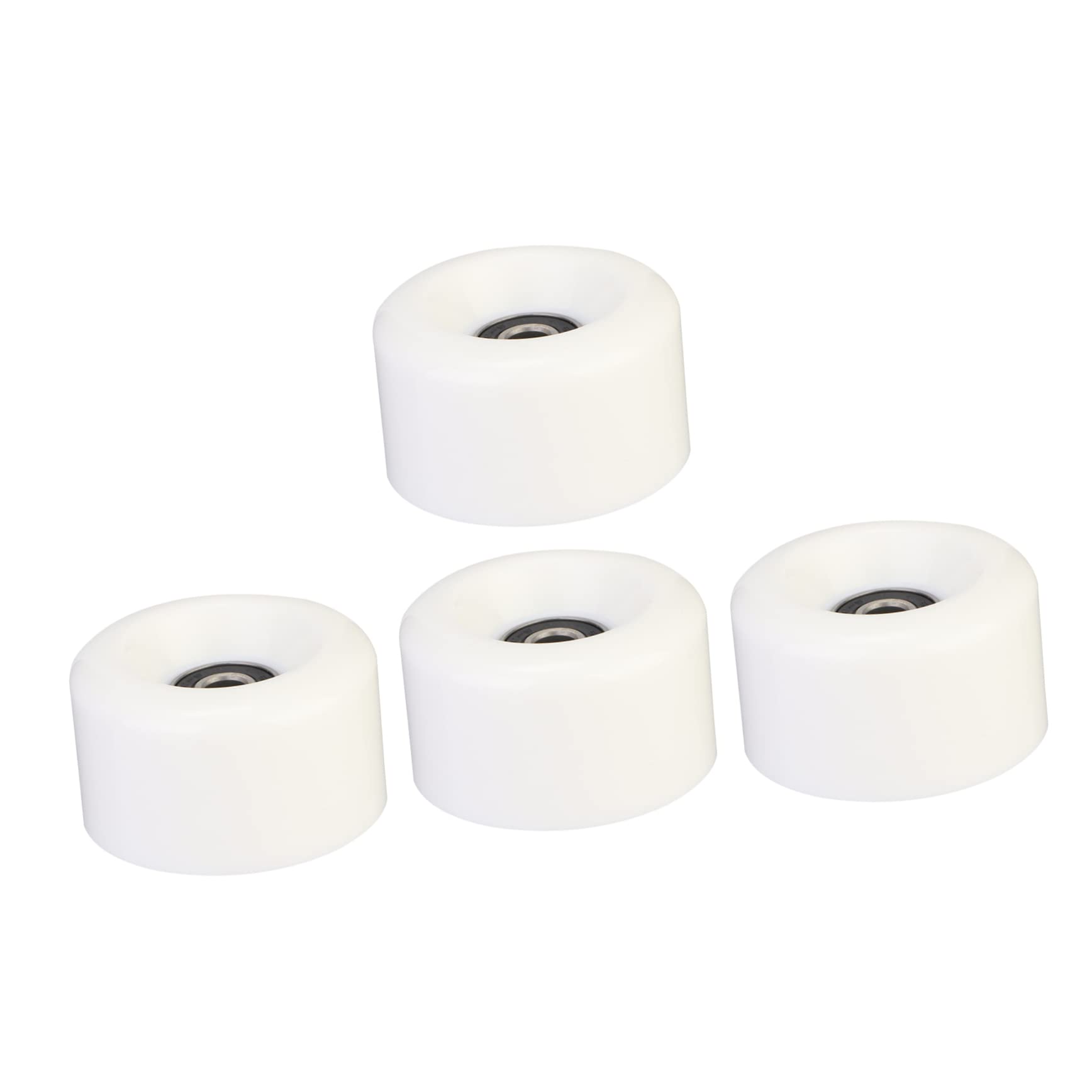 KICHOUSE Scooter Wheels White Roller Skate Wheels 4 Pack Double-row Pu Material
