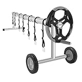 VINGLI Pool Reel Cover Set 18 FT Solar Cover Roller for Inground/Outdoor Swimming Pool Solar Cover Reel Well Made Aluminum Blanket Reel (Gray)