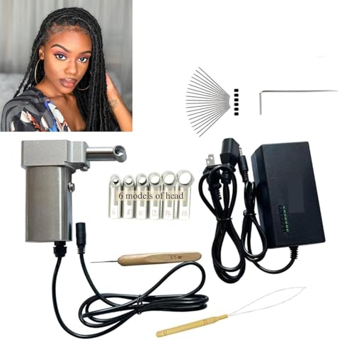 Dreadlocks Machine Compatible for Locs Electric Handheld Portable Dreadlock Maker with 6 Sizes for Synthetic Braiding Hair Automatic Instant Loc Dreadlock Machine (6/8/10/12/14/16 mm)