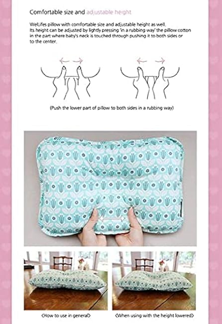 Soft Hypoallergenic Baby Head & Neck Support Organic Cotton Cover Machine Washable (Bambi Pink)