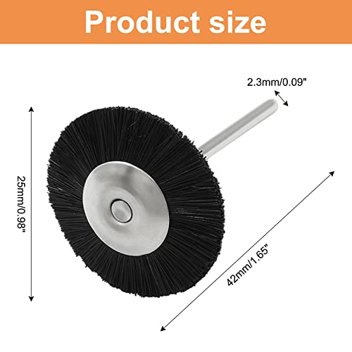 Image of 20Pcs Nylon Bristle Brushes 1 inch (25mm) Dia. Polishing Wheel Brushes with 3 /32 inch Shank, Flat Wire Brushes, Black
