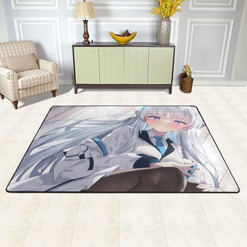 カーペット ブルーアーカイブ 生塩ノア バスマット 長方形 大判 人気 おしゃれ 可愛い 防ダニ 抗菌 防臭 吸水 滑り止め ふわふわ 柔らかい肌触り 絨毯 室内装飾 床保護マット 玄関 キッチン リビング 浴室 洗面所 家庭用 洗える オールシーズン プ