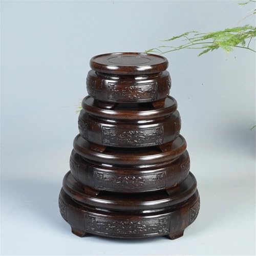 Support pour bonsaï en bois sculpté rétro pour vase et théière