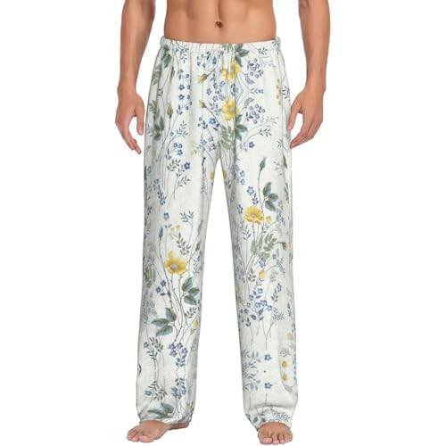 Pantalon de pyjama homme floral bleu pour vos matinées cocooning