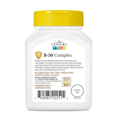 21st Century B 50 Complex Prolonged Release Tablets, 60 Count (Pack of 1)