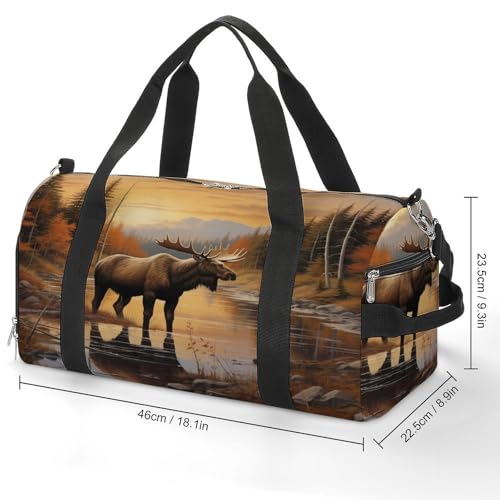 Moose Gym Bag Travel Duffel Bag Sports Tote Bag Workout Bag Weekender Bag for Women Men2