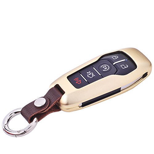 M.jvisun Key Covers For Car Keys Lincoln Remote Key, Key Fob Cover Fits Lincoln Mkc Lincoln Mkx Lincoln Mkz, Aircraft Aluminum Key Fob Case Key Protector For Men & Women - Rose Gold #TOP6