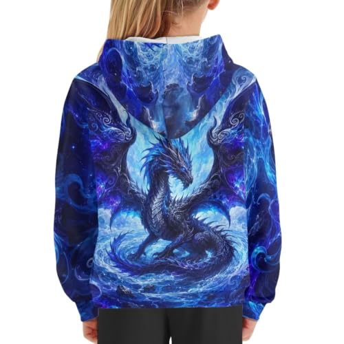 Image of WELLFLYHOM Boys Hooded Sweatshirts Hoodie Pullover Cool Graphic Crewneck Blouses Size 6-16