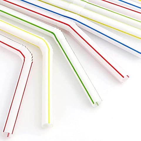 1000 STÜCKE Bunte Strohhalme, wiederverwendbare Strohhalme für flexible Kunststoff-Trinkhalme, Saftgetränke-Milch-Tee-Strohhalme,Cocktailgläser-Kunststoff-Strohhalme Cover