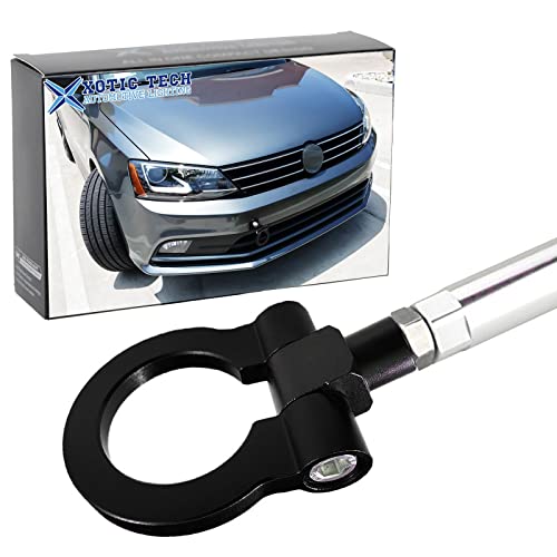 Xotic Tech Sports Track Racing Style CNC Aluminum Tow Hook Ring Compatible with Volkswagen Jetta MK6 2011-2018 6th (Black)