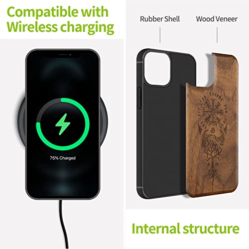 Coque bois iPhone 13 Pro Max aimantée anti-chute protection objectif - 5