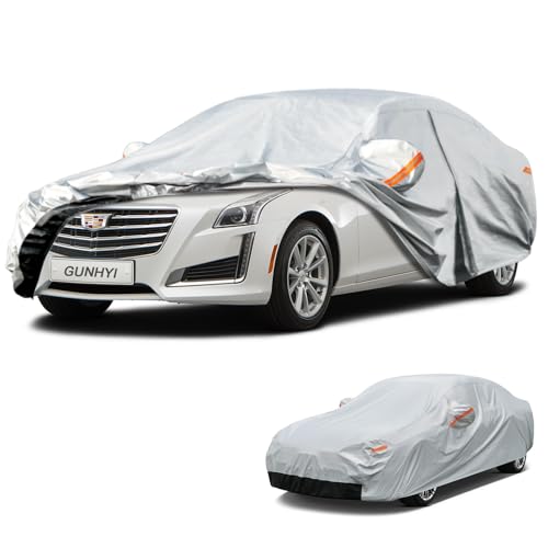 Image of GUNHYI 6 Layer Car Cover Custom Fit Cadillac CTS (2003-2019) Waterproof All Weather, Heavy Duty Outdoor Snow Sun Rain Uv Protection (Ships from US Warehouse, Delivery 3-8 Days)