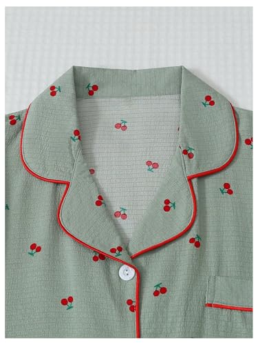 Image of Verdusa Pajamas For Women Set 2 Piece Summer Pajama Sets Cute Pjs Lounge Matching Button Shirt with Shorts