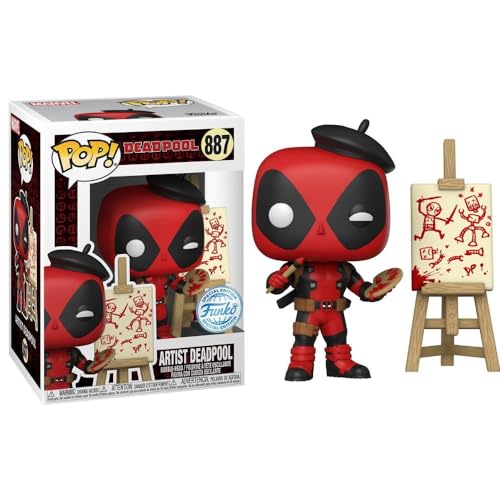 Funko- Figura Pop Deadpool as French Painter Exclusive Muñecos acción, Multicolor (127934)