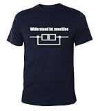 Mister Merchandise Cooles Herren T-Shirt Widerstand Ist Zwecklos , Größe: M, Farbe: Navy