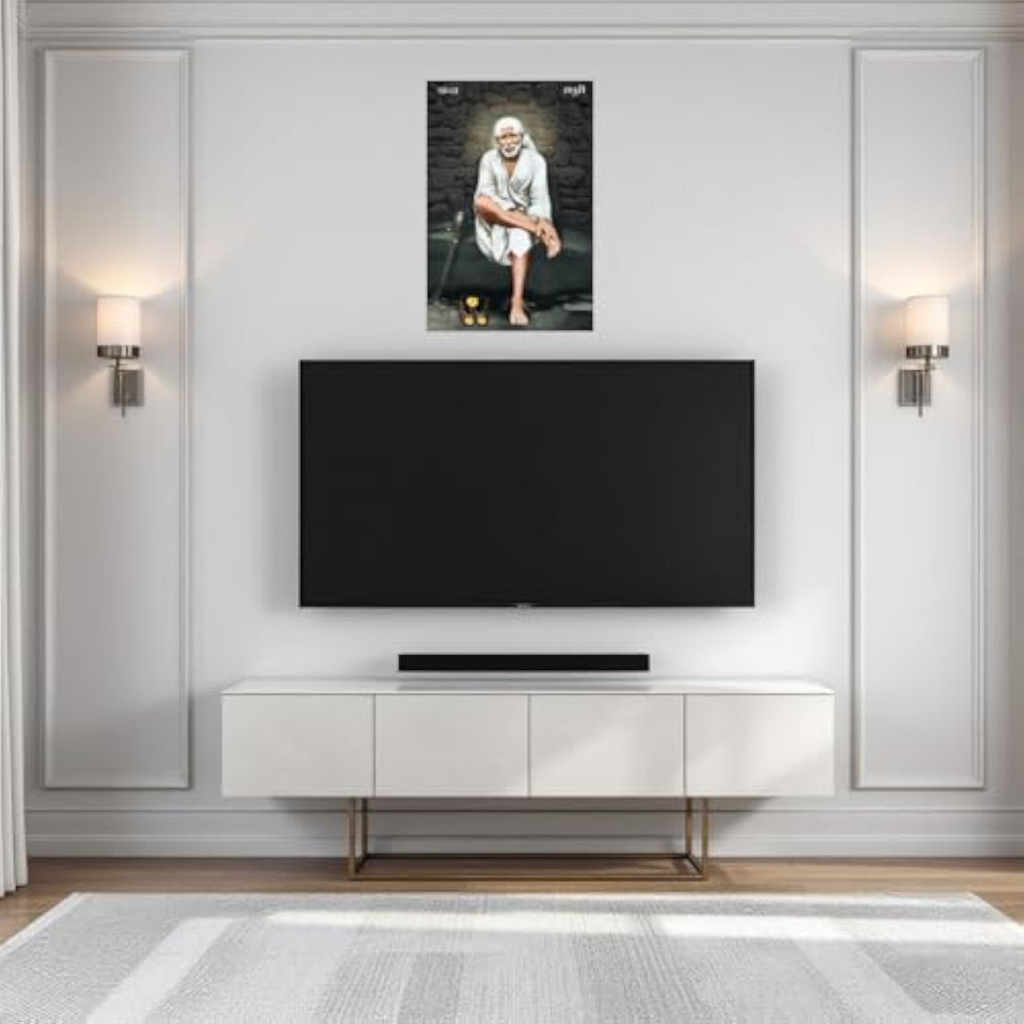 Shirdi Saibaba Sai Baba Wall Poster, Self Adhesive Vinyl