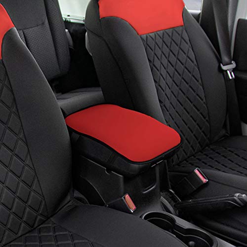 Image of FH Group Neosupreme Red Flat Pattern Center Console Pad - Water-Resistant Armrest Cover Protector for Cars, SUVs & Trucks
