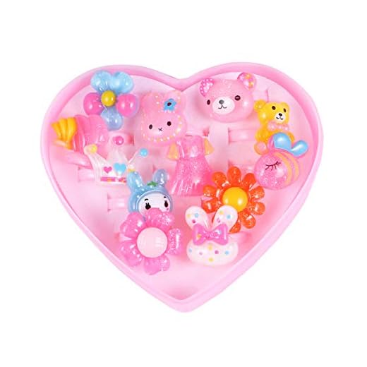LUOEM 12pcs Anillos de Dedos para Niñas Anillos de Dibujos Animados Anillos de Juguete Favores de la Fiesta de Cumpleaños (surtidos)