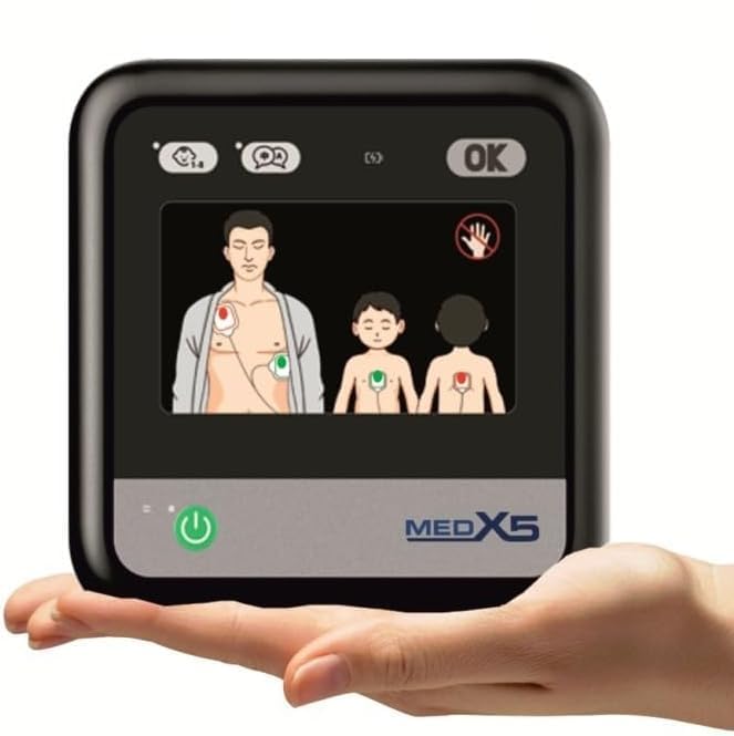myPAD Heimdefibrillator AED für Zuhause Familie & Freizeit vollautomatischer Defibrillator mit Sprachführung LED-Grafik Kindermodus ab 1 Jahr 4 Jahre Batterie & Elektroden 8 Jahre Garantie.
