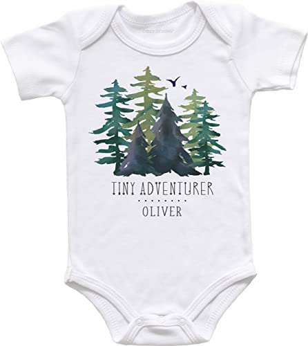 Tiny Adventurer - Personalized Custom Baby Boy Name Bodysuit or T-Shirt