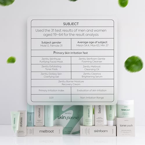 korean Skin Care Kit Zen Balance, 6 Step Routine for Sensitive and Oily Skin with 4 Hydrogel Masks, Complete kit skincare AM/PM Routine with Targeted Spot Treatment - Image 5