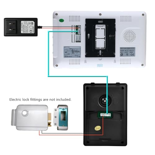 Image of Video Door Phone 7 Inch TFT LCD Monitor Video Doorbell Intercom with Night Vision Camera, Two-Way Audio, Aluminum Alloy Panel