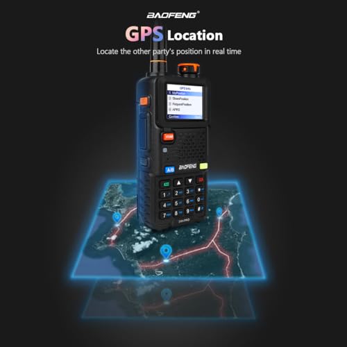 Image of BAOFENG BF-5RH PRO GPS /APRS 10Ｗ Ham Handheld Radio, Multi-Band Long Range Two-Way Radio with 18.89'' Tactical Antenna, Aviation /VHF /UHF / 1.25m Scanner, NOAA 5RM Walkie Talkies Type-C Charging,2 Pack