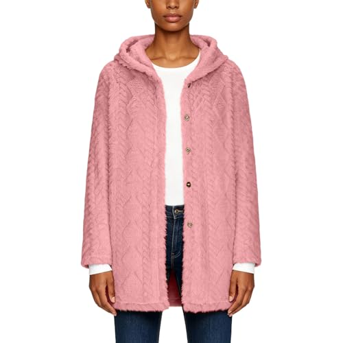 GOHRSHA Womens Fuzzy Sherpa Jacket Fashion Casual Long Sleeve Open Front Button Down Cardigan Jacquard Knitted Fleece Jacket Plaid Shacket Women Early Fall Fashion