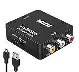 RCA to HDMI Converter, Amtake 1080P RCA Composite CVBS AV to HDMI Video Audio Converter Adapter Compatible with N64 Wii PS2 Xbox VHS VCR Camera DVD, Support PAL/NTSC with USB Power Cable