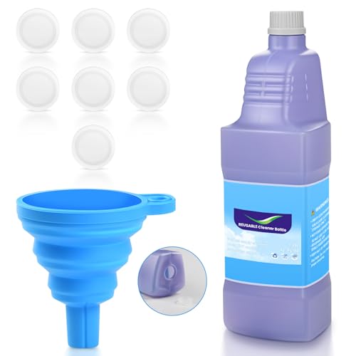 1 25 L Ersatzflasche für Swiffer WetJet Spray Mop Nachfüllbar Auslaufsichere HDPE-Flasche 42 3 FL Oz mit 7 Dichtungen und 1 Klapptrichter