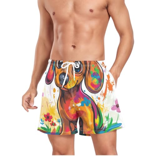 Traje de baño para hombre bañador corto de secado rápido pantalones cortos deportivos dachshund