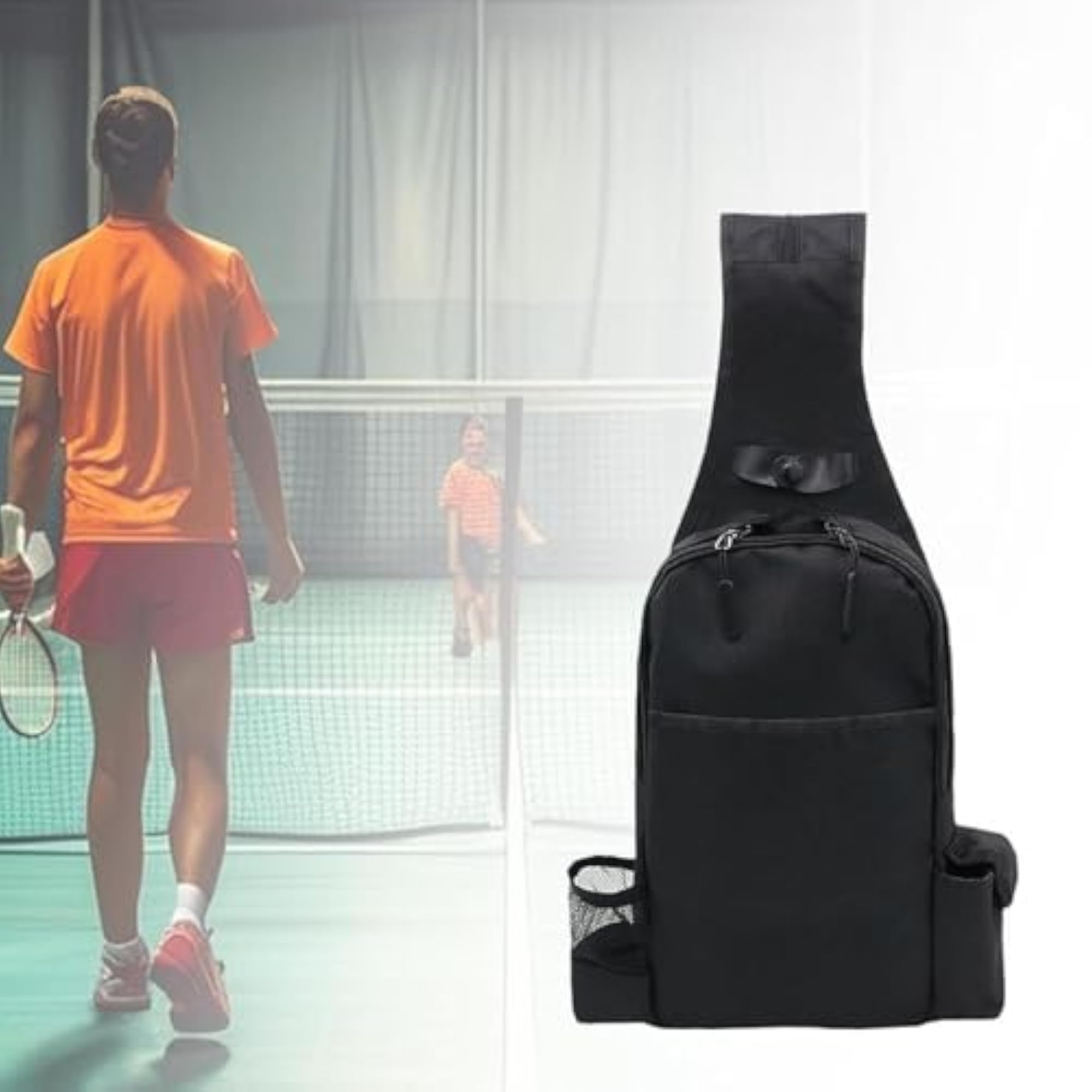 Waterproof Tennis Backpack for Badminton Rackets, Black