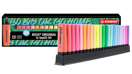 STABILO - Textmarker - BOSS ORIGINAL - 23er Tischset - Snooze One Edition - 9 Leuchtfarben, 14 Pastellfarben