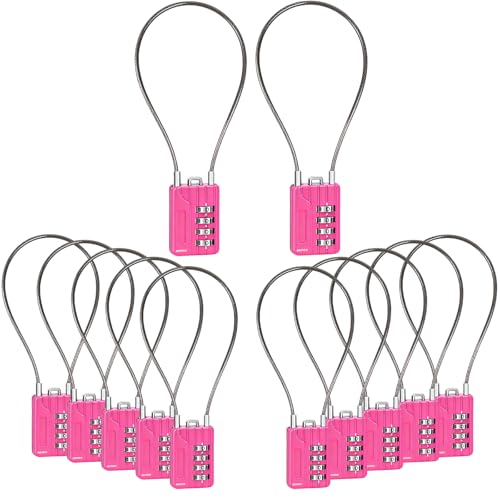Candados de combinación de 4 dígitos SEPOX para maleta mochila y cable de acero inoxidable 2