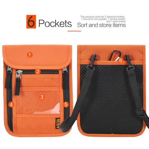 Image of Neck Wallet Lightweight RFID Blocking Waterproof Travel Pouch Passport Wallets for Women Men