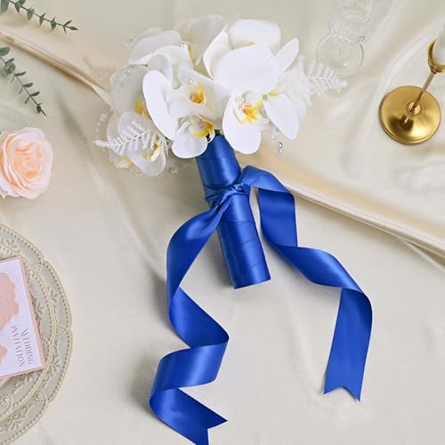 Image of Double Face Cobalt Blue Satin Ribbon 1-1 /2 inch X 50 Yards Polyester Cobalt Blue Ribbon for Gift Wrapping Very Suitable for Weddings Party Hair Bow Invitation Decorations and More